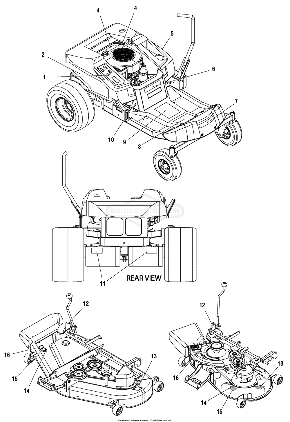 Decals Group Diagram and Parts List for 2690519 (107277741)(2005) Briggs and Stratton Lawn Tractor